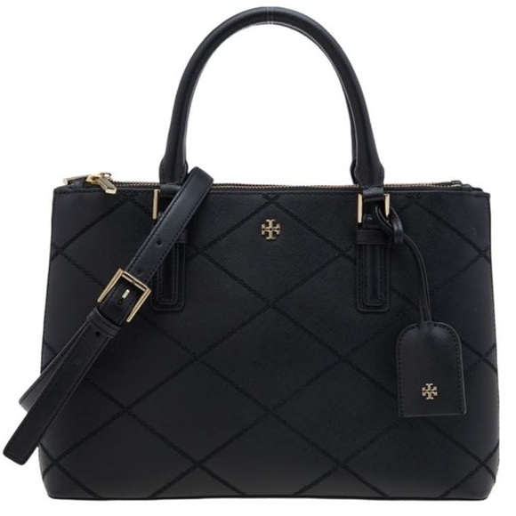 Tory Burch Handbags - Tory Burch Robinson Black Stitch Double Zip Tote